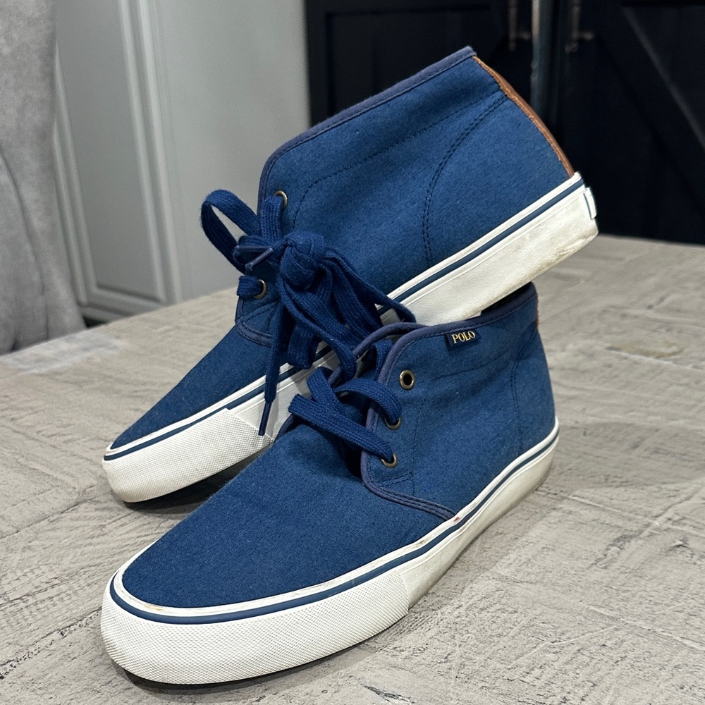 Polo by Ralph Lauren Men's Navy High-Top Sneakers 10.5